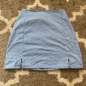 Blue Plaid Mini Cara Skirt